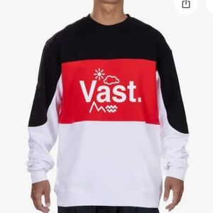 🔥VAST Life COLORBLOCK Crewneck Sweatshirt. “SUPPORT CLIMATE CHANGE”- Size-M-NEW!